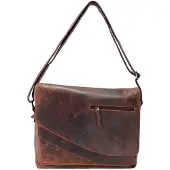 Greenland Nature Montana Crossbody-laukku Nahka 35 cm Ruskea