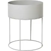 Ferm Living Plant Box kasviteline, pyöreä, vaaleanharmaa