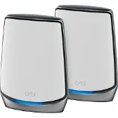 Netgear Orbi RBK852 -mesh WiFi -järjestelmä, Wi-Fi 6, AX6000, Tri-band, 2 kpl, harmaa, valkoinen