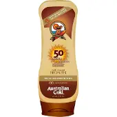 Australian Gold Lotion With Bronzer aurinkosuojavoide sisältää aurinkopuuterin SPF 50 237 ml