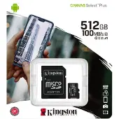 Kingston Canvas Select Plus Flash-muistikortti - 512 Gt - A1 / Videoluokka V30