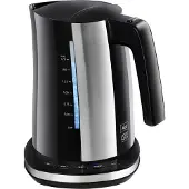 Melitta 6766976, 1,7 L, 2400 W, Musta, Ruostumaton teräs, Ruostumaton teräs, Säädettävä termostaatti, Veden tason ilmaisin (LOOK AQUA DELUXE BLACK 1026-04)
