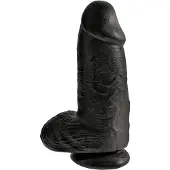King Cock - dildo tapilla ja kivuksilla - musta 23 cm