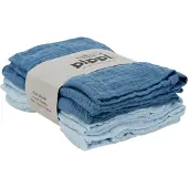 Pippi Organic Cloth Muslin (4-Pack) - Blue - 65X65CM