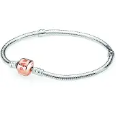 Pandora Jewelry Moments Snake Chain Charm Rose Rannekoru 7,1"