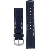 Hirsch Carbon sininen nahkaranneke 025 92 0 80 22mm