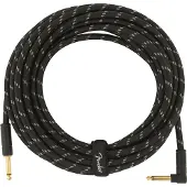 Fender Deluxe -instrumenttikaapeli kulmaliittimellä, 7,5m, Black Tweed