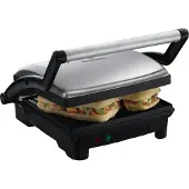 Russell Hobbs 3-in-1 Panini Grill -pöytägrilli, 1800 W, musta/ruostumaton teräs