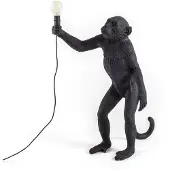Seletti Ulkovalaisin , Monkey Lamp, Musta, Muovi, Design