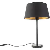 QAZQA Klassinen pöytävalaisin musta mustalla varjostimella 32 cm - Simplo