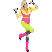 Widmann 80-luvun Aerobic-ohjaajan Naamiaisasu - Medium