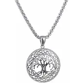 Northern Viking Jewelry NVJRS022 kaulakoru Shiny Steel Tree of Life