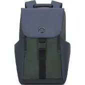 Delsey unisex. 00202061013 Securflap 15" backpack blue green (OSFA), Black, Casual, Polyester