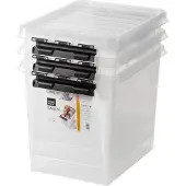 Orthex Suuri säilytyslaatikko kannella 52 l, SmartStore, kirkas/musta