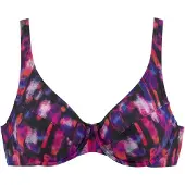 LASCANA Bikinitoppi tummanvioletti / vaaleanpunainen / musta