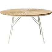 Cinas , Hard & Ellen 130 cm puutarhapöytä valkoinen/tiikki
