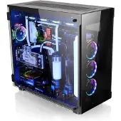 Thermaltake View 91 -täystornikotelo ikkunalla ja RGB-valaistuksella, musta