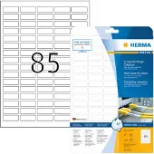 Herma 8337, Valkoinen, Itse kiinnittyvä tulostintarra, A4, Laser, Kiinteä, Matta