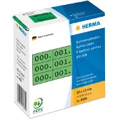 Herma label number 0-999 triple 10x22 green (3x1000)