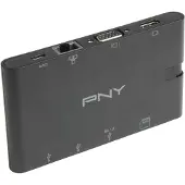 PNY A-2UF-2TC-K01-RB, Telakointi, Musta, MicroSD (TransFlash), SD, USB, 20 V, 5 A