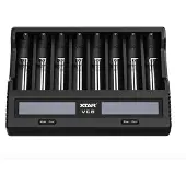 XTAR VC8 USB LCD Li-ion / Ni-MH Akkuparistolaturi musta
