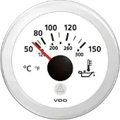 VDO View Line 50-150°c 322.8-18.6ohm Kaksoisasteikkoinen Moottorin öljynpainemittari