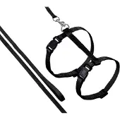 Flamingo - Ziggi Cat harness with line - Black