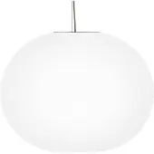 Flos Design-riippuvalaisin GLO-BALL, himmennettävä, Valkoinen/opaali, Olohuone/ruokailutila, Lasi, Design,