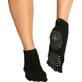 Gaiam Grey Grippy Yoga Socks - Black - S/M(36-40