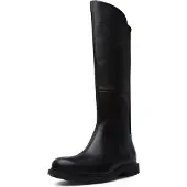 Camper for woman. K400248-003 Neuman leather boots black (36), Flat, 1 to 3 cm, Zip, Casual