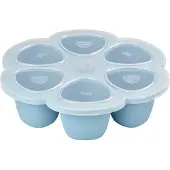 Beaba Premium-laadun silikonimultiosat, lämpötilankestävyys, tiivis kansi, Valmistettu Italiassa, 6x150 ml sininen