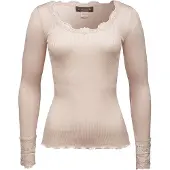 Rosemunde Rwbenita Silk Ls O-Neck Lace T-Shir - Beige - M