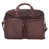 Bugatti Woven Asiakirjasalkku Nahka 48 cm Ruskea