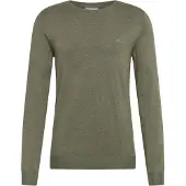 Lindbergh Ecovero L/S O-Neck Knit - Khaki green - XL