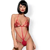 Obsessive Luiza - pitsibody olkaimilla - punainen S/M