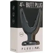 Kaalimato Plug & Play - Levittävä anaalitappi, silikoninen, imukupillinen, musta