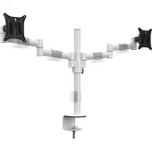 Multibrackets M VESA Deskmount Officeline Dual B2B -pöytäteline kahdelle näytölle 15-30", 16 kg, VESA 75/100, valkoinen