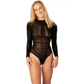 Nortie Gry Haaraton Pitkähihainen Body - Black - One size