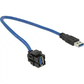DeLOCK Keystone Module USB-A -jatkokaapeli, 0,5 m, sininen