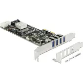 DeLOCK – PCI-Express x4 V2.0, USB 3.0, 4x USB, Molex, incl. low profile bracket (89365)