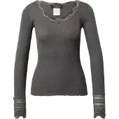 Rosemunde Rwbenita Silk Ls O-Neck Lace T-Shir - Grey - L