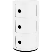Kartell Componibili Recycled säilytyskaluste, 3-osainen, mattavalkoinen