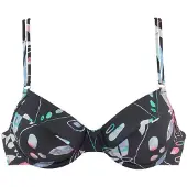 Sunseeker Bikinitoppi 'Leaves' musta / valkoinen