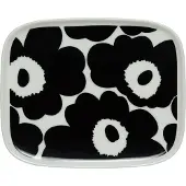 Marimekko Oiva - Unikko lautanen 15 x 12 cm, valkoinen - musta