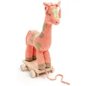 Smallstuff Pull Along Giraffe, Multi Girl - Multi/patterned - ONE SIZE 20 cm