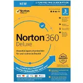 Norton 360 Deluxe - 25 Gt - 3 laitetta / 12 kk -tietoturvaohjelmisto, aktivointikortti, attach - uuden laitteen ostajalle