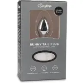 EasyToys Fetish Bunny Tail Plug No. 1 - hopeanvärinen anaalitappi valkoisella pupunhännällä