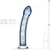 Huismerk Blue Swirl Textured Sensual Glass Dildo