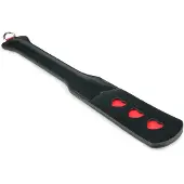 Huismerk Fetish Collection pitkä BDSM-läimäytin sydämillä 47 cm Musta