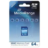 MediaRange MR965, 64 GB, SDXC, Luokka 10, 60 MB/s, 15 MB/s, Sininen